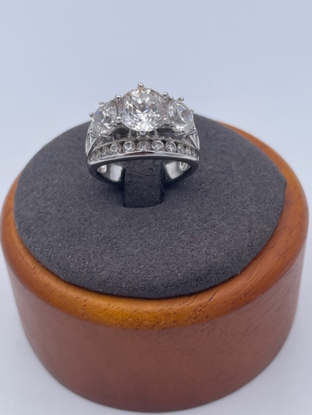 Epiphany Sterling Silver 925 CZ Three Stone Promise Ring | Bridal Engagement sz6